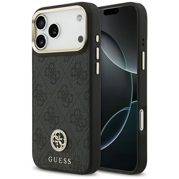 Coque Guess Hardcase 4G Strass Logo MagSafe för iPhone 17 Pro Max - Svart