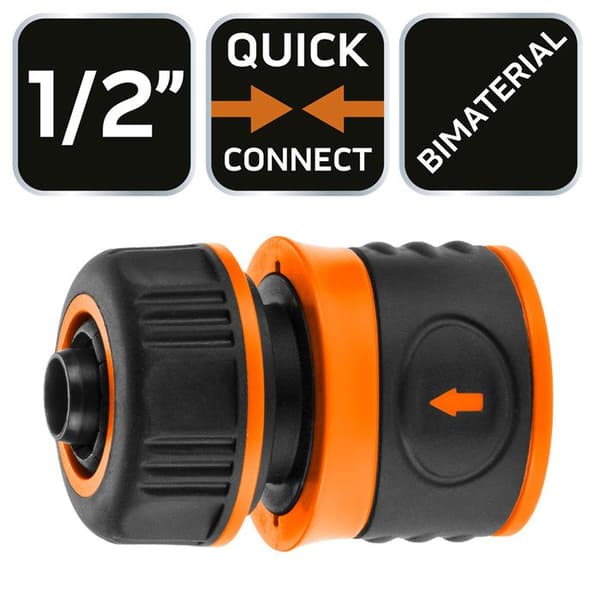 Genomkopplare - NEO TOOLS - 1/2" - Dual-material - Hållbar - Trädgårdsbevattning