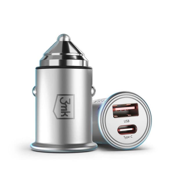 Accessoarer - Bil laddare 3mk Hyper 45 W PD QC PPS USB 1A1C Silver
