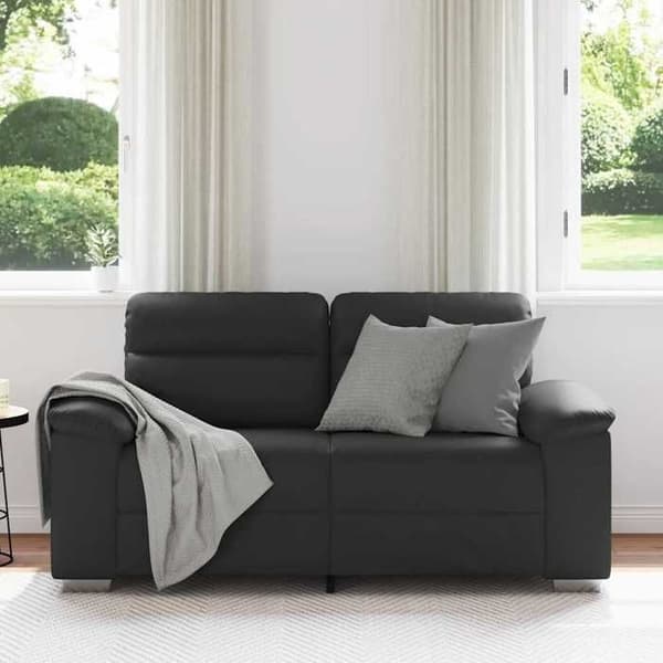 Soffa 2 platser Svart 120 cm Konstläder