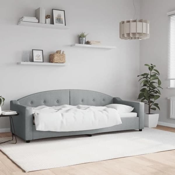 vidaXL Dagbädd Ljusgrå 80x200 cm Tyg 354178