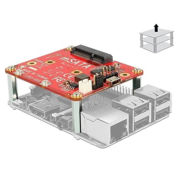 Expansionskort för Raspberry Pi - mSATA 6 Gbps