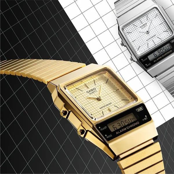 Klocka - CASIO - AQ - Unisex - Guld - Kvarts - Digital