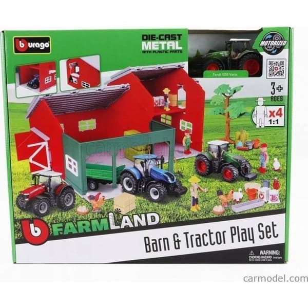 Traktor - BBURAGO - Jordbruk - Röd - 1 traktor - Plast