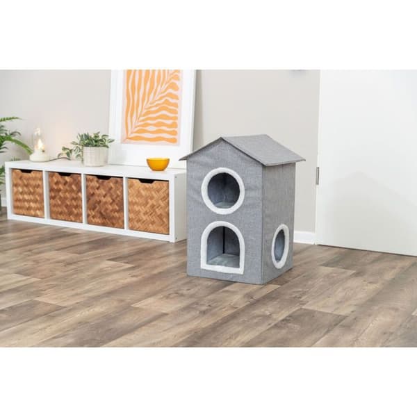 Kattkoja - TRIXIE - Nora - 2 våningar - Polyester tyg - MDF - Inuti