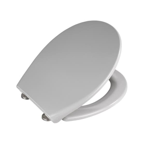 Toalettsits - WENKO - Samos - Duroplast - 37,5x44,5 cm - Ljusgrå