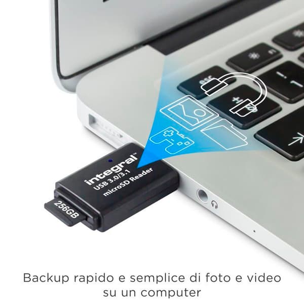 Minneskortläsare - Integral - INCRUSB3.0MSDV2 - USB 3.1 - microSDHC - microSDXC