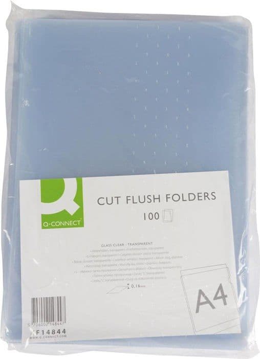 Presentationsficka - Q-CONNECT - KF14844 - 100-pack - A4 - Transparent - Färglös