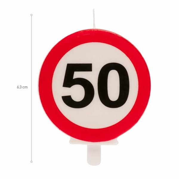 Födelsedagsljus - Dekora - Nummer 50 - Förbudsskylt - Röd