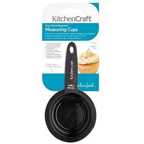Kitchen Craft uppsättningen av magnetiska mätkoppar - Svart, 4-pack - KCMCUPSET