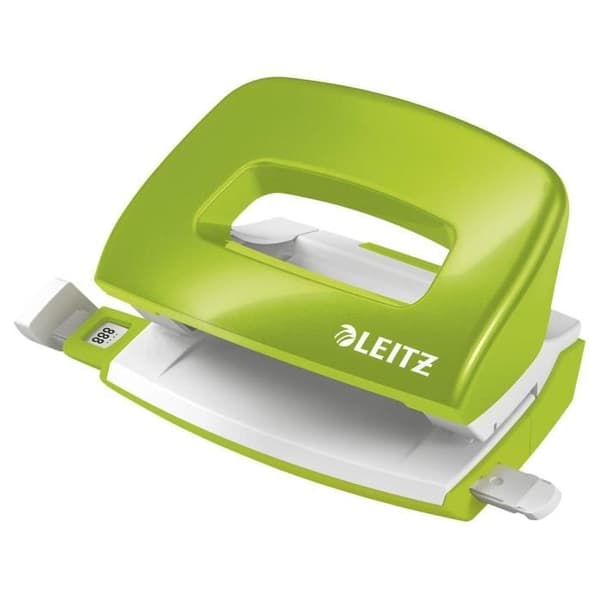 Mini Perforator - LEITZ - Kompakt - 10 Ark - Metall Grön - Högkvalitativa Stansar