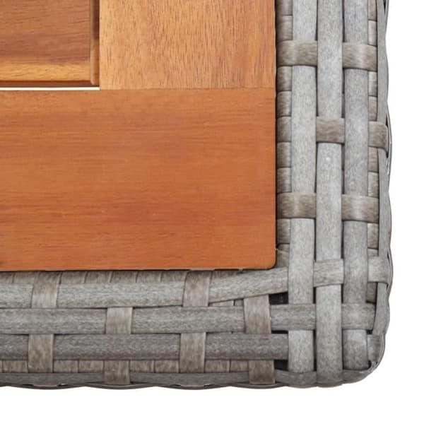 Trädgårdsbord - VIDAXL - Rektangulär - Flätad resin - Akaciaträ - Antracit