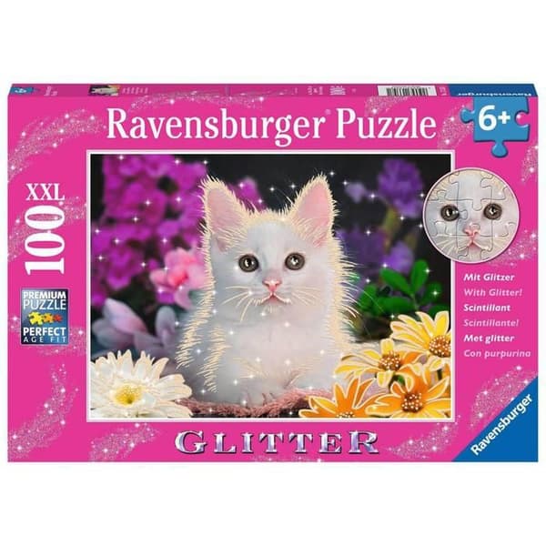 Pussel 100 bitar XXL: Glittrande katt (Glitterkollektion)