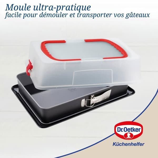 Rektangulär fällbara form med transportlock 42 x 29 x 7 cm Dr. Oetker Back-Idee Kreativ