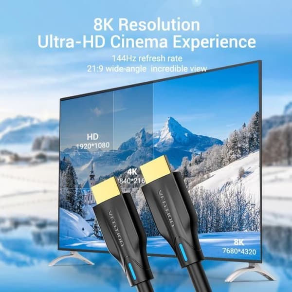 HDMI 2.1-kabel - VENTION - 2m - 48Gbps - Dolby Vision - Dynamisk HDR - 8K @ 60Hz