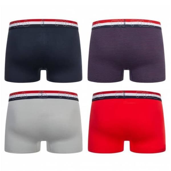 Fila Kalsonger för Herr - Röd/Grå - 4-pack - Kort modell - Elastisk midja