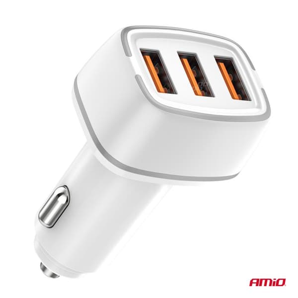 Bil laddare 2x USB-A + USB-C 32W AMIO-03890
