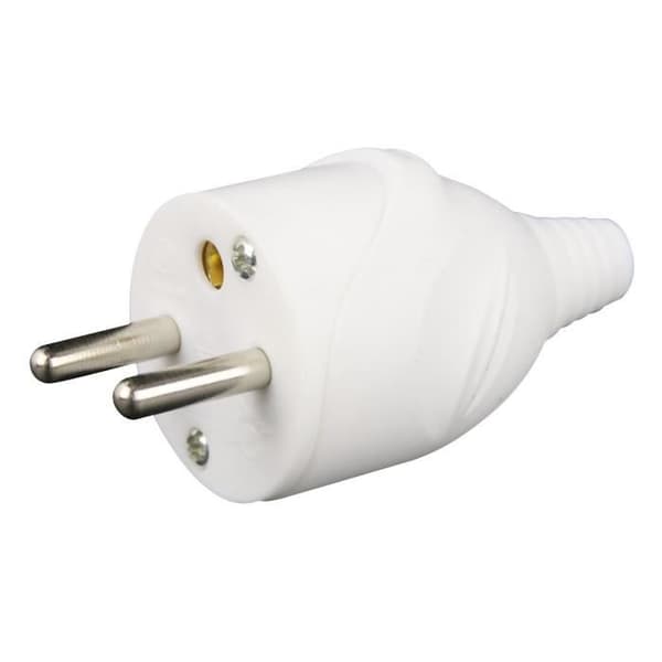 ZENITECH Elkontakt hane 16A 2P + T vit