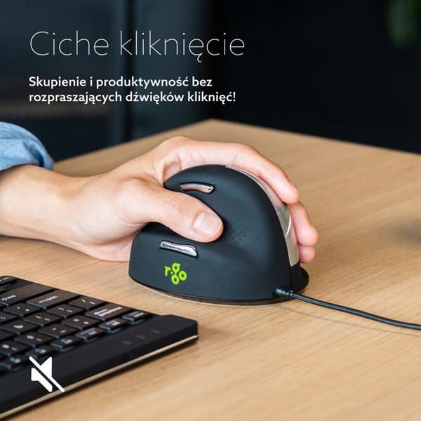 Souris R-Go HE Break (medium, vänster, med sladd)