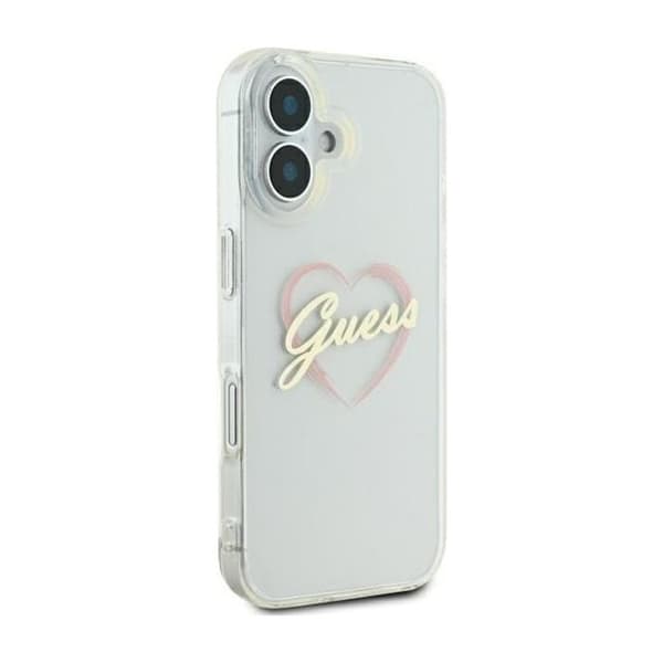 Guess Hardcase IML Heart för iPhone 16 Plus - Klar