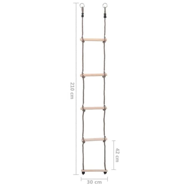 vidaXL 5-stegs stege 210 cm massiv furu