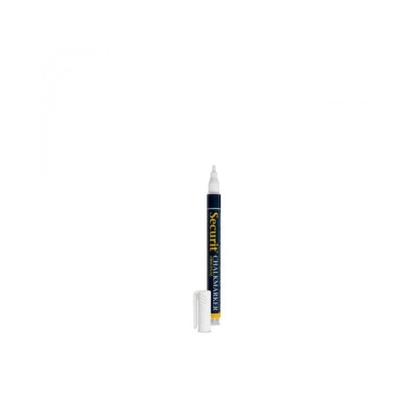 Kritmarkör - Securit - Set om 4 - Vit - Fin kulspets 1-2 mm - Raderbar med vatten
