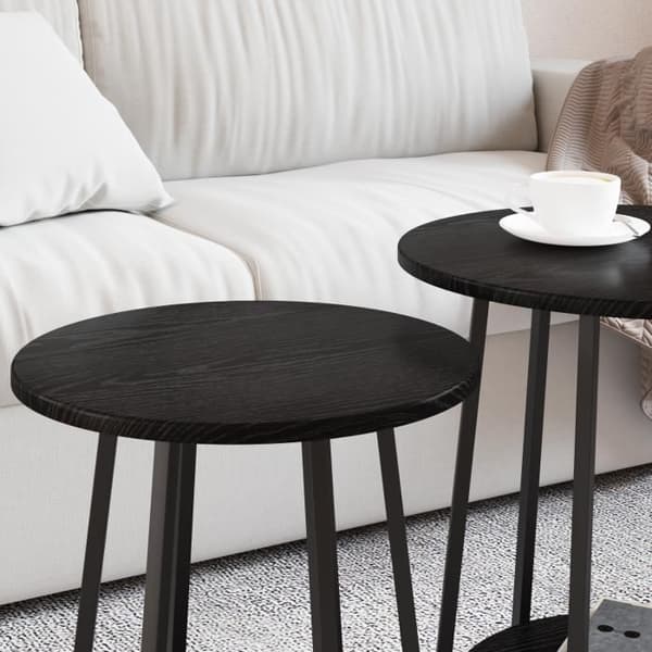 Sidobord - Svart Trä - 50 cm - Modern Design - Lätt montering