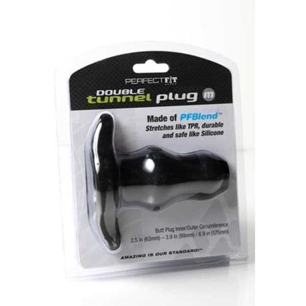 Dubbel Tunnelplugg Medium Noir Perfekt Passform