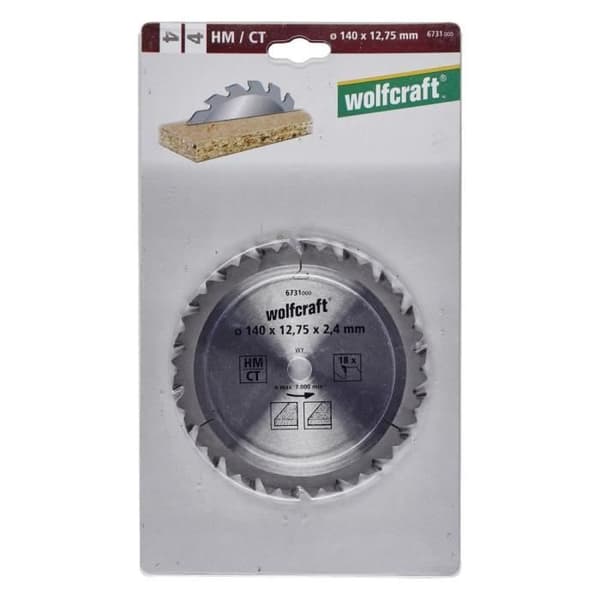 WOLFCRAFT Cirkelsågblad CT 18 tänder - Ã˜140x12,75mm