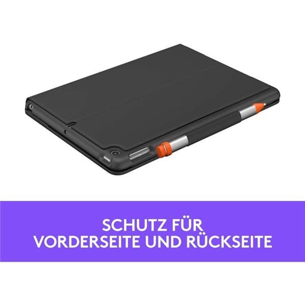 Clavier Slim Folio - LOGITECH - QWERTZ Tysk - Bluetooth - Grafit - Kompatibel med iPad