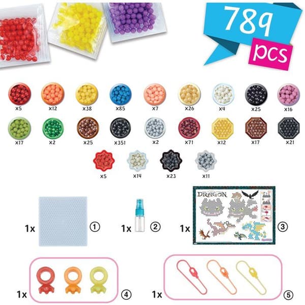 "Kit Drakar - AQUABEADS - 800 pärlor - Från 4 år"