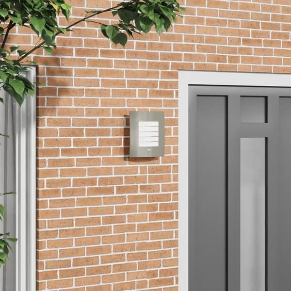 Utomhusvägglampa med sensor 2 st Silver Rostfritt stål IP44