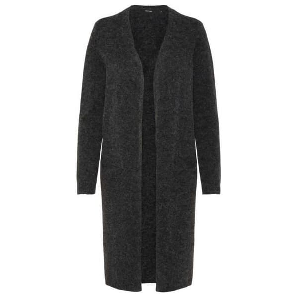 Cardigan Dam - Vero Moda - Doffy Long Open - Svart - V-ringning - 94% Polyester