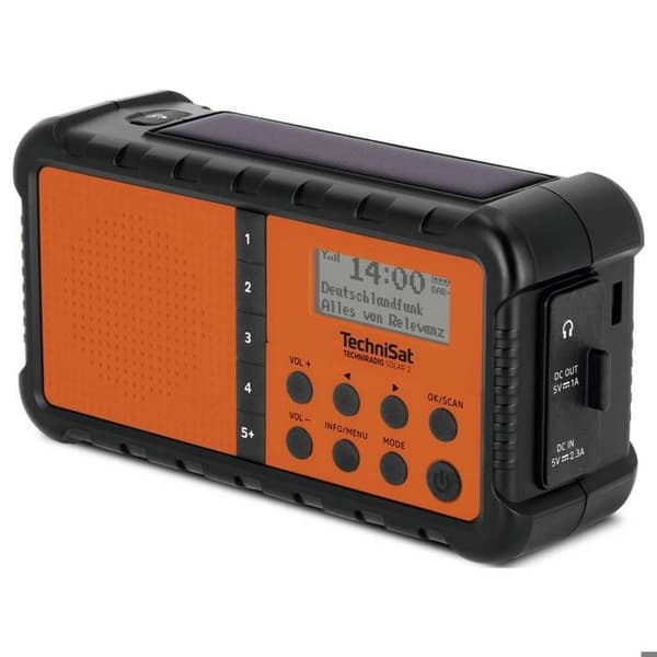 Solradio - TECHNISAT - TECHNIRADIO SOLAR 2 - DAB+/FM - Solpanel & vev - LED-lampa, USB-laddning