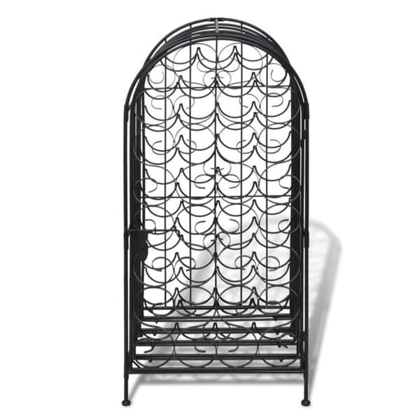 Flaskställ - vidaXL - 240943 - Metall - Svart - 35 flaskor