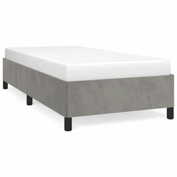 vidaXL Sängram ljusgrå 100x203 cm sammet 347351