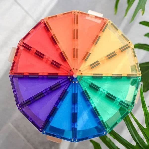 CONNETIX Byggplattor Magnetiska Regnbåge Geometripaket, 30 Bitar