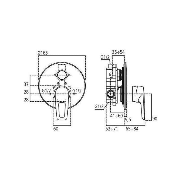 Ideal Standard a6665aa utvändig del Ceramix duschblandare