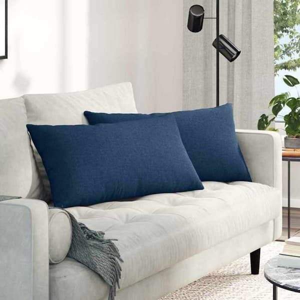 vidaXL Soffkuddar 2 st Blå 80 x 40 cm tyg 42013704