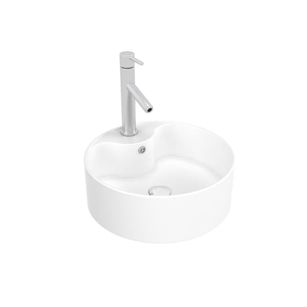 Rund tvätthink - Vit keramik - Diameter 41 cm - ROLL ON