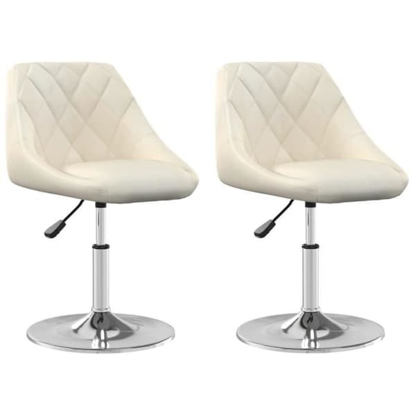 vidaXL Matstolar svängbara 2 st Crème Sammet 335282