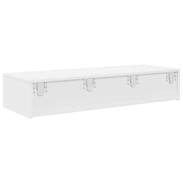 Väggarkiv med lådor vit 100x36x19cm ingenjörsträ