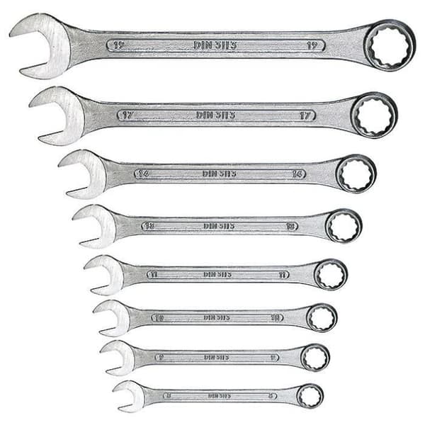 KRAFTIXX Set med 8 kombinyckel - 8-19 mm
