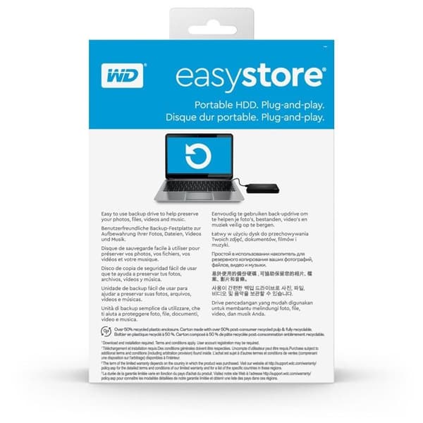 Extern hårddisk Wd Easystore 6T Bärbar Enhet Svart