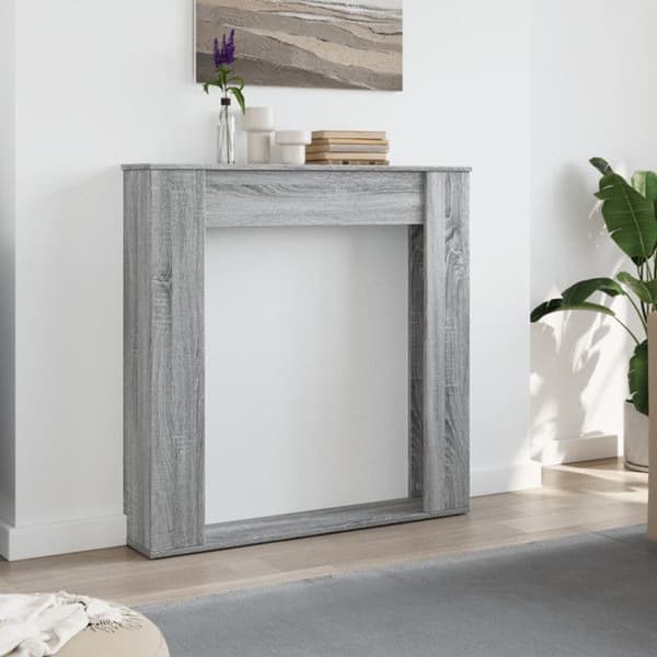 Sonoma grå eldstadsram 100x20x100 cm ingenjörsträ
