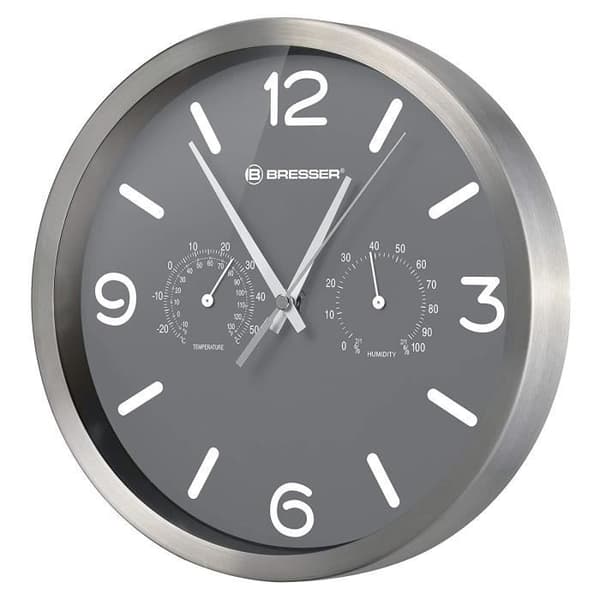 Väggklocka - BRESSER - MyTime - 25 cm - Aluminium - Tyst rörelse