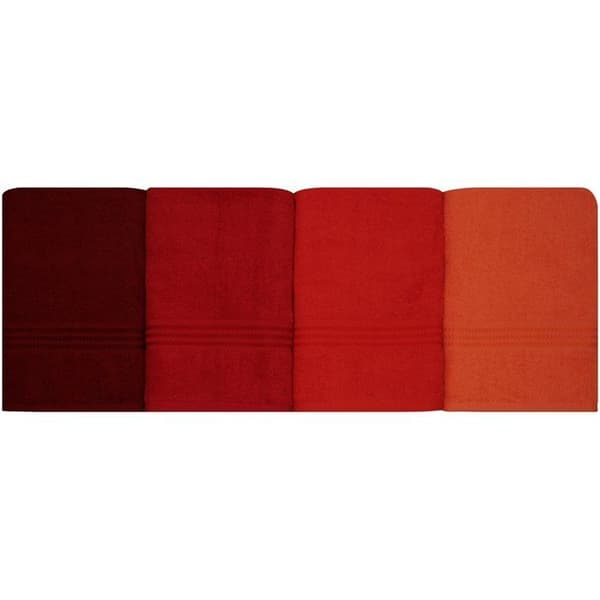 Set om 4 badhanddukar - 70 x 140 cm - Orange
