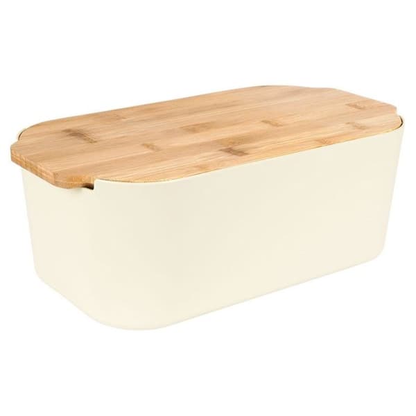 Brödbox - VILDE - Kräm - Bambuskiva - Modern design - Rymlig och praktisk
