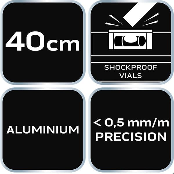 Vattenpass - NEO - S 300 - Aluminium - 3 flaskor - 40 cm