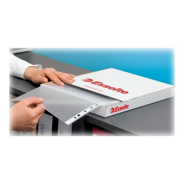 Esselte Perforerad ficka 220 x 300 mm transparent (förpackning om 100 st)